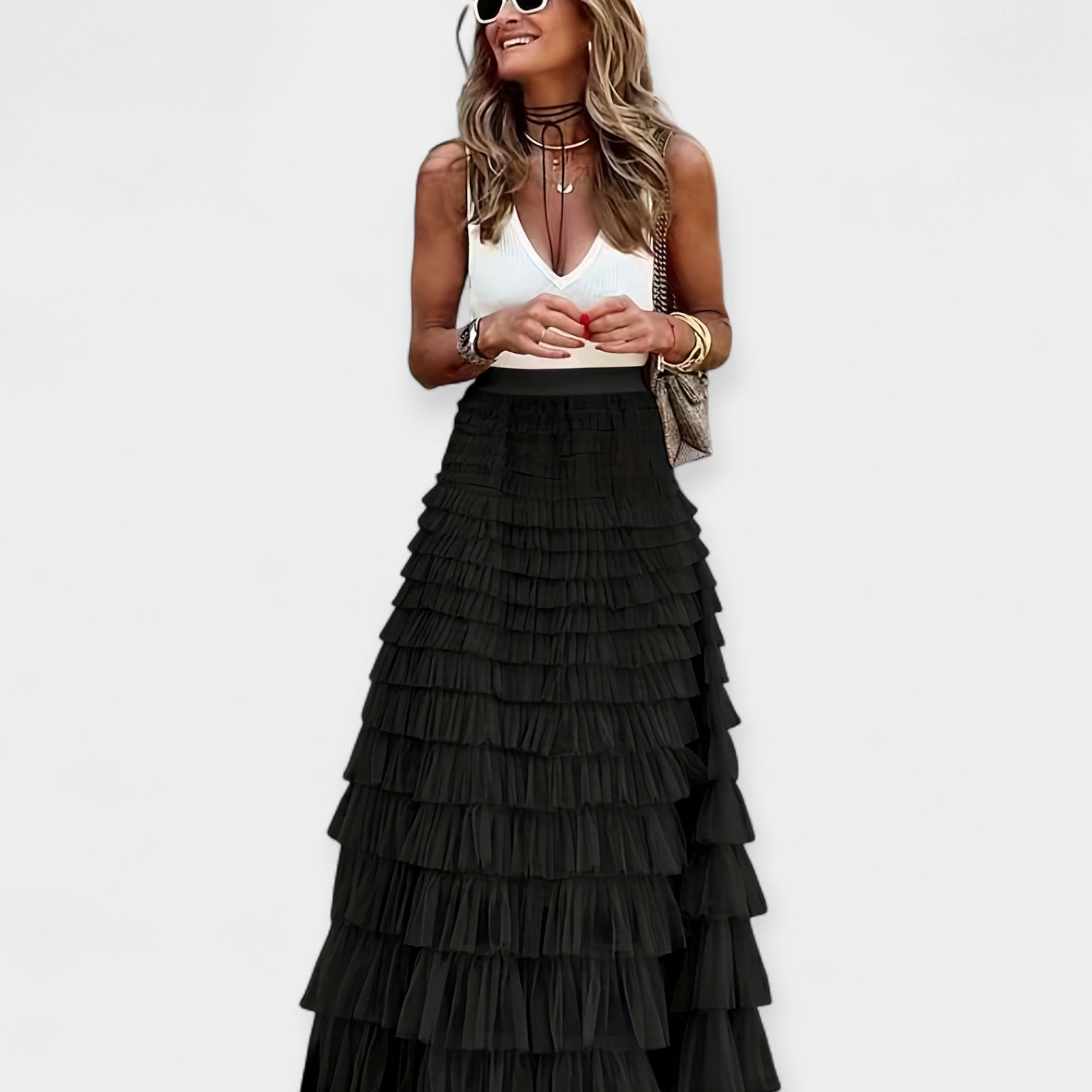 Gonna Donna a Strati | Tulle Multistrato & Vita Alta Elastica