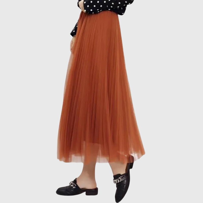 Gonna Donna in Tulle | Plissettata & Vita Alta Elasticizzata