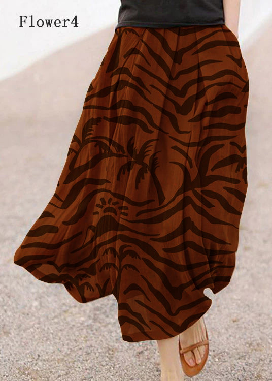 Gonna Estiva Donna | Lunga con Stampa Tropicale & Vita Elastica