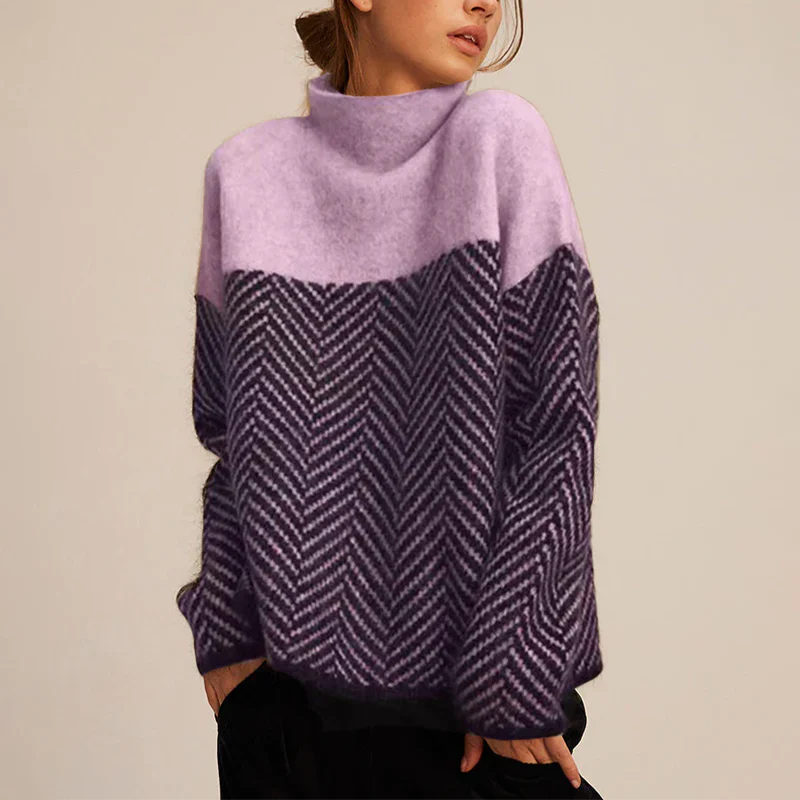 Herringbone Oversized Sweater for Women – Cozy &amp; Stylish Layering-Caliboot