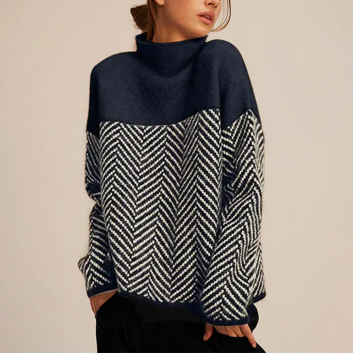 Herringbone Oversized Sweater for Women – Cozy &amp; Stylish Layering-Caliboot