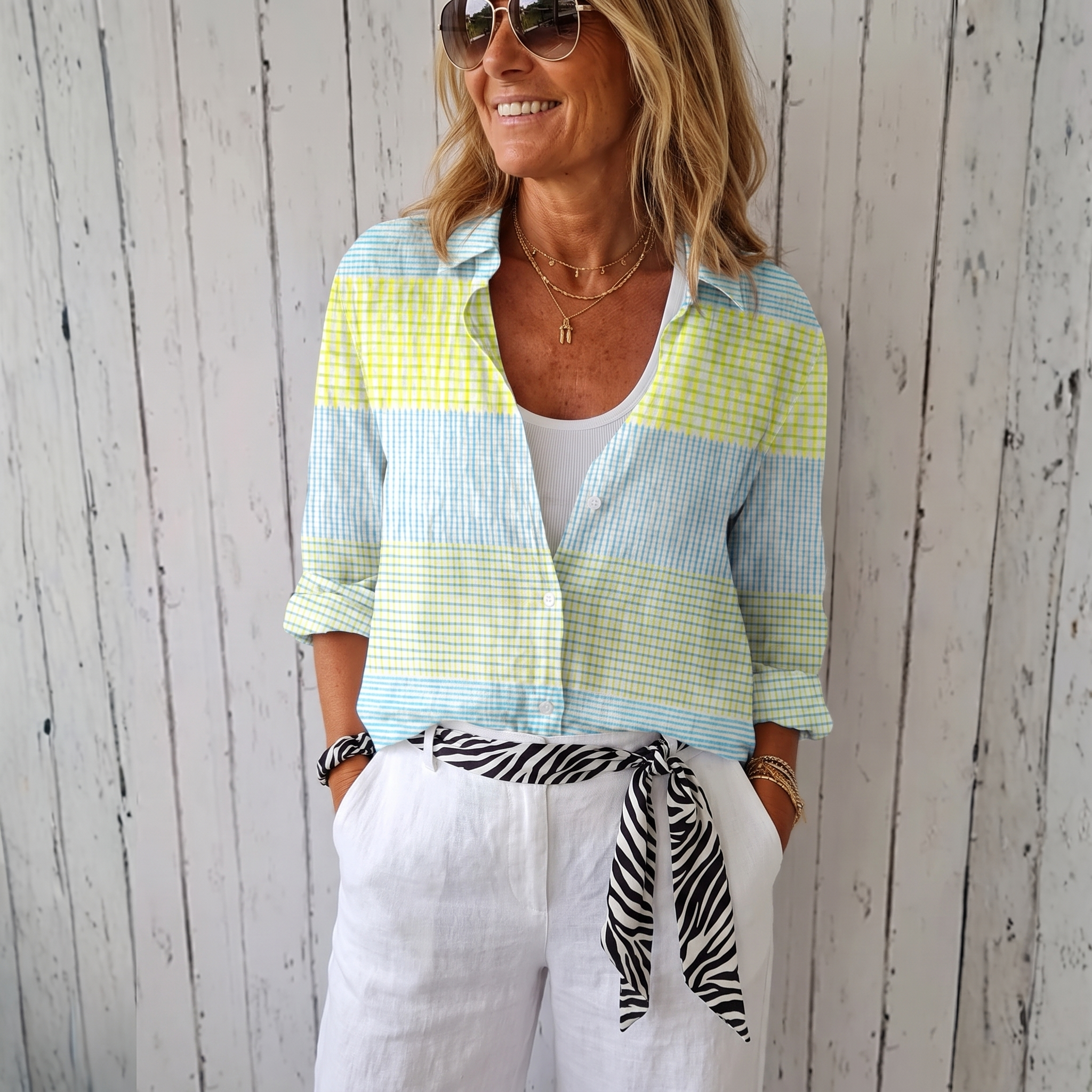 Holly™ | Blusa a Quadretti Pastello 1