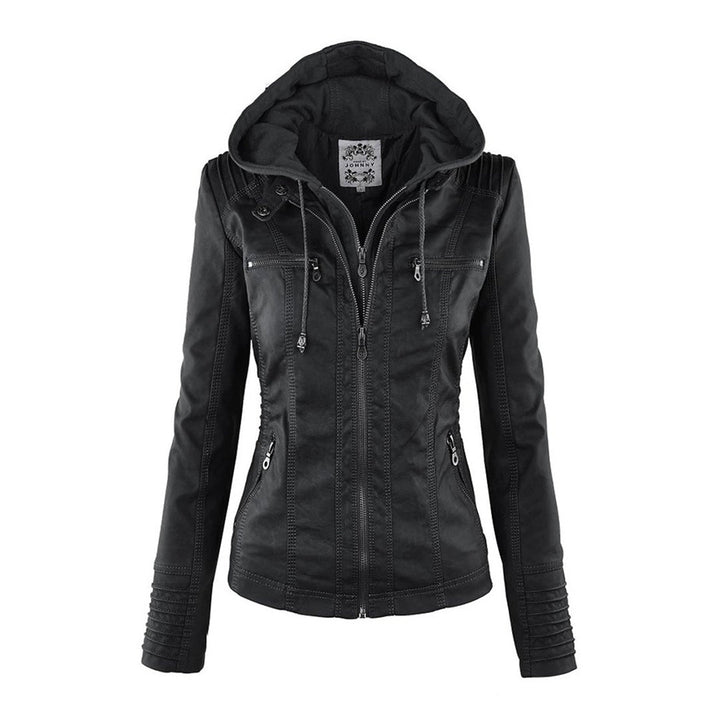 Julia | Women’s Hooded Zip-Up Casual Biker Jacket Caliboot