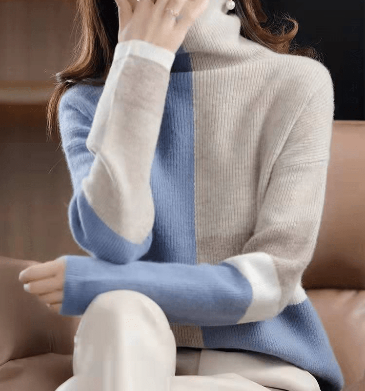 Maglia Donna | Collo Alto Color Block & Comfort Quotidiano