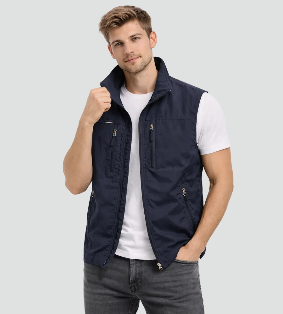 Maglia Uomo | Collo Alto con Zip e Multitasche