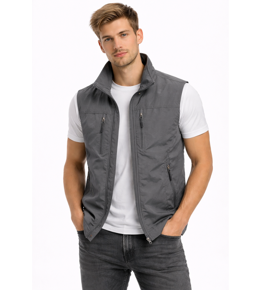 Maglia Uomo | Collo Alto con Zip e Multitasche