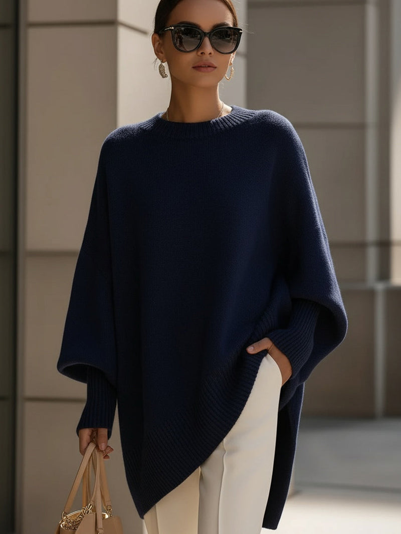 Maglione Donna | Linea Poncho Oversize e Orlo Asimmetrico