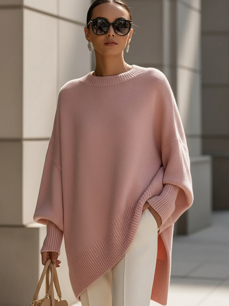 Maglione Donna | Linea Poncho Oversize e Orlo Asimmetrico