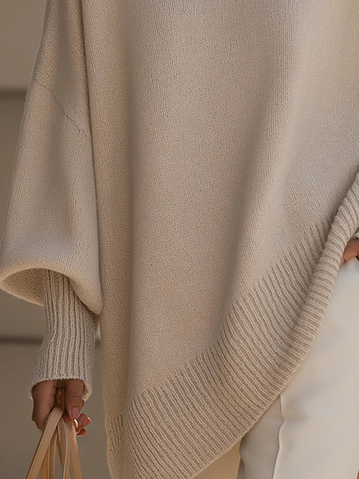 Maglione Donna | Linea Poncho Oversize e Orlo Asimmetrico