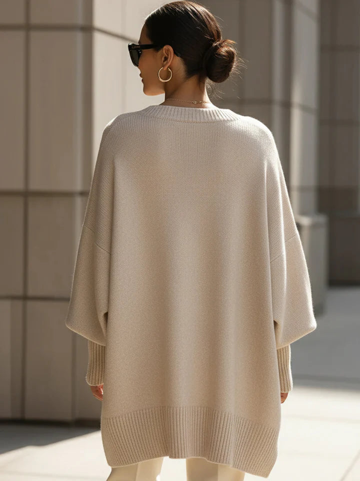 Maglione Donna | Linea Poncho Oversize e Orlo Asimmetrico