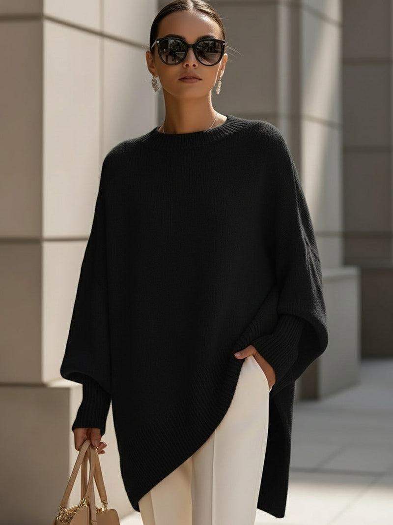 Maglione Donna | Linea Poncho Oversize e Orlo Asimmetrico
