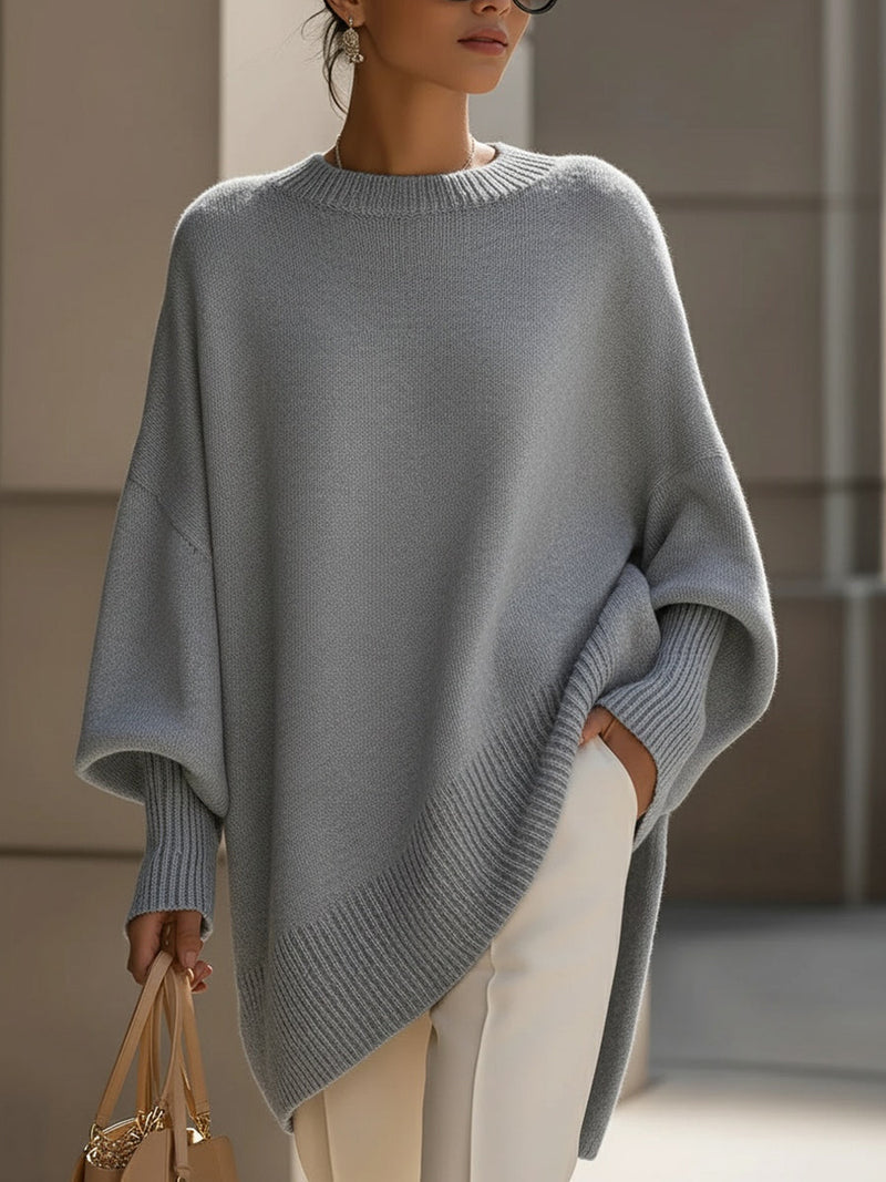 Maglione Donna | Linea Poncho Oversize e Orlo Asimmetrico
