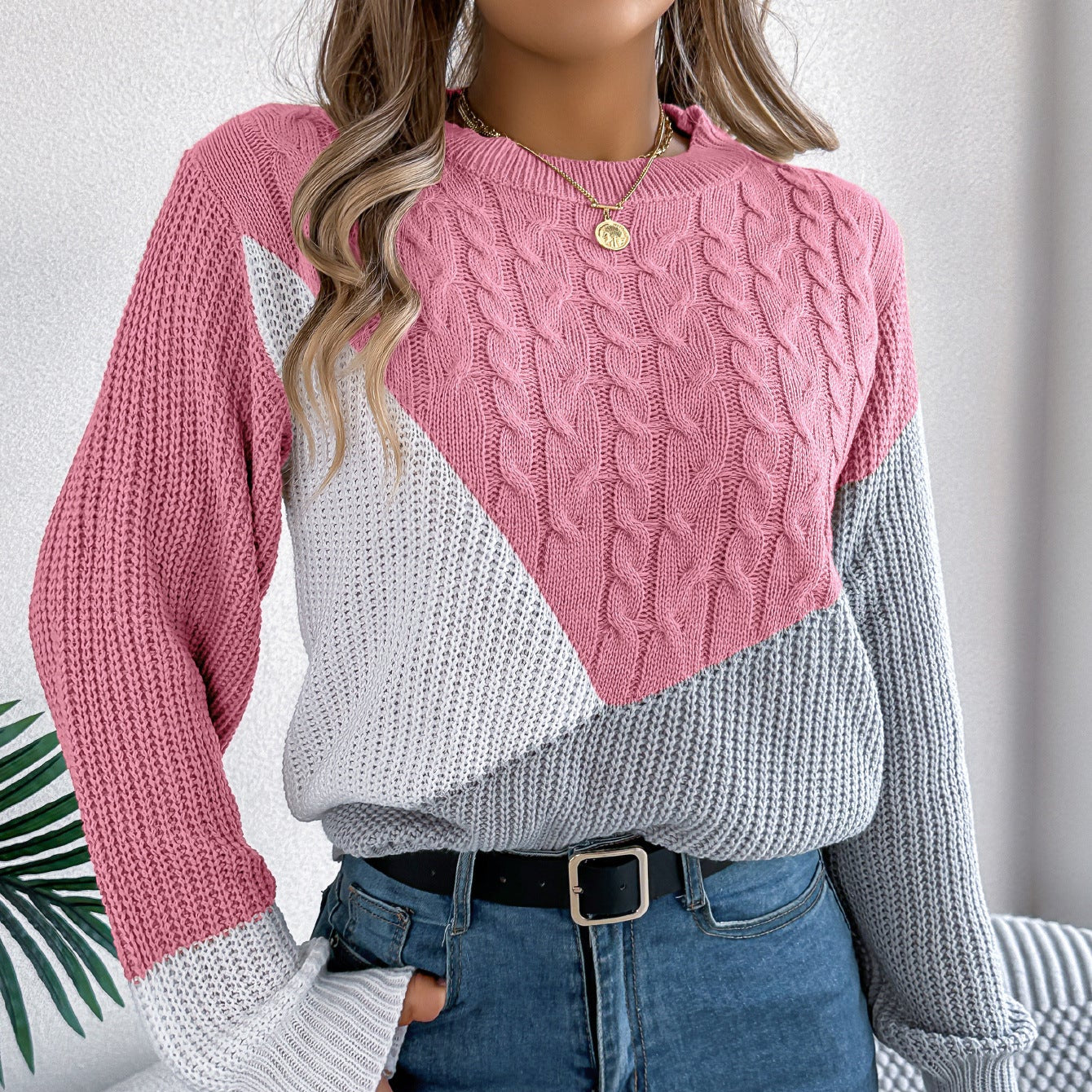Maglione Donna | Maglia Twist con Dettagli a Contrasto
