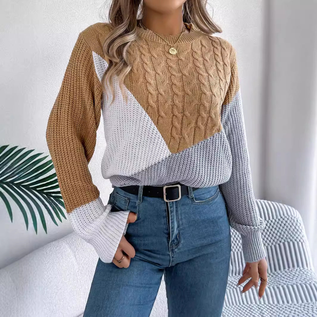 Maglione Donna | Maglia Twist con Dettagli a Contrasto