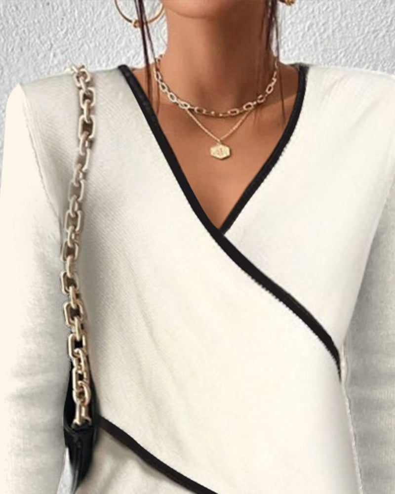Maglione Donna | Scollo a V e Linea Avvolgente Incrociata