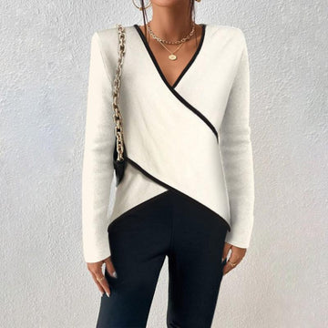 Maglione Donna | Scollo a V e Linea Avvolgente Incrociata