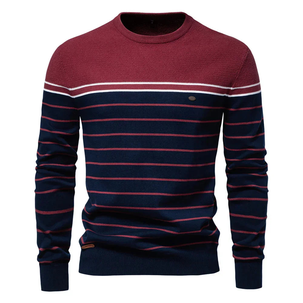 Maglione Uomo | Righe con Bordi a Coste