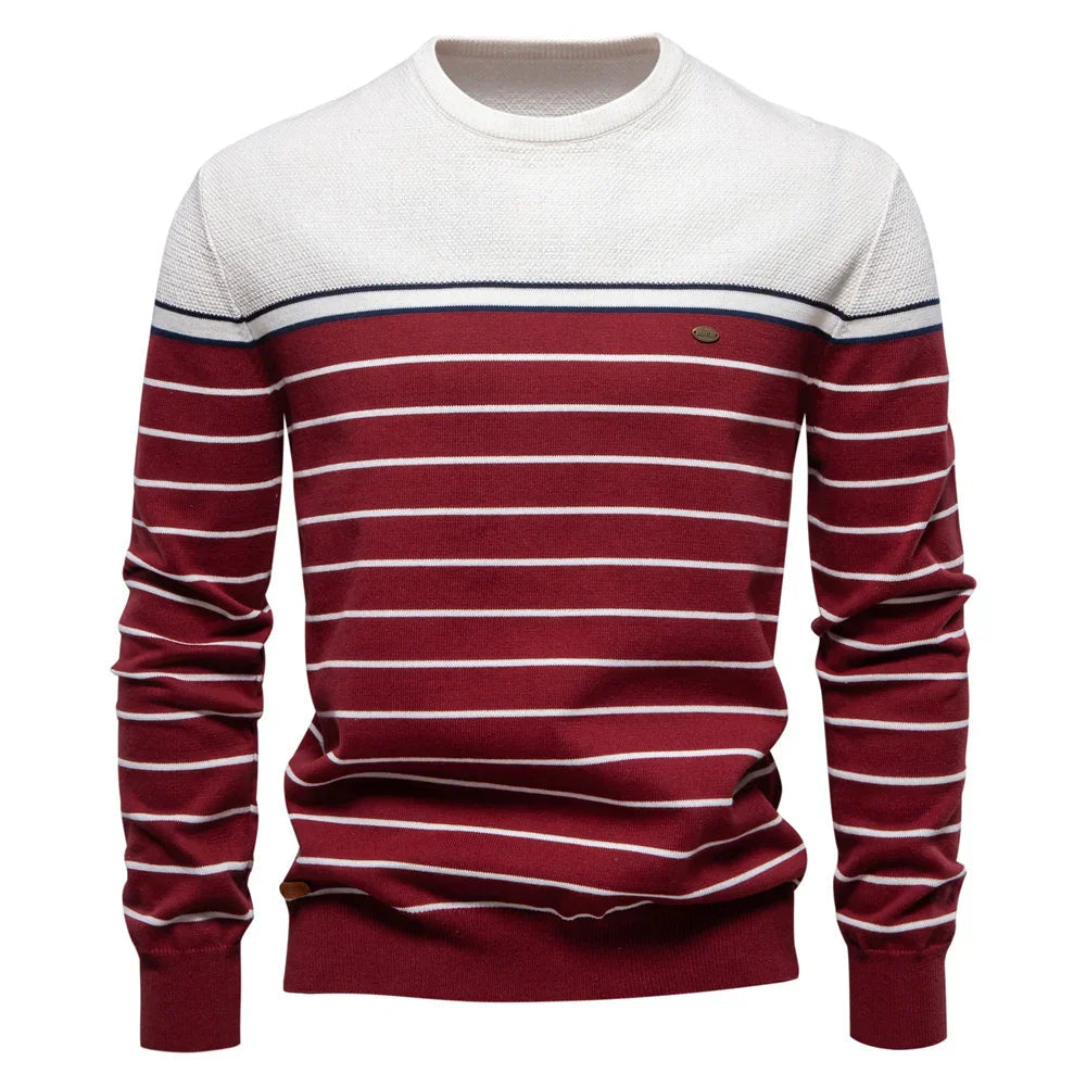 Maglione Uomo | Righe con Bordi a Coste