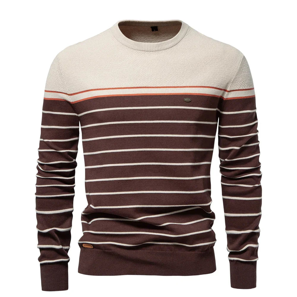 Maglione Uomo | Righe con Bordi a Coste