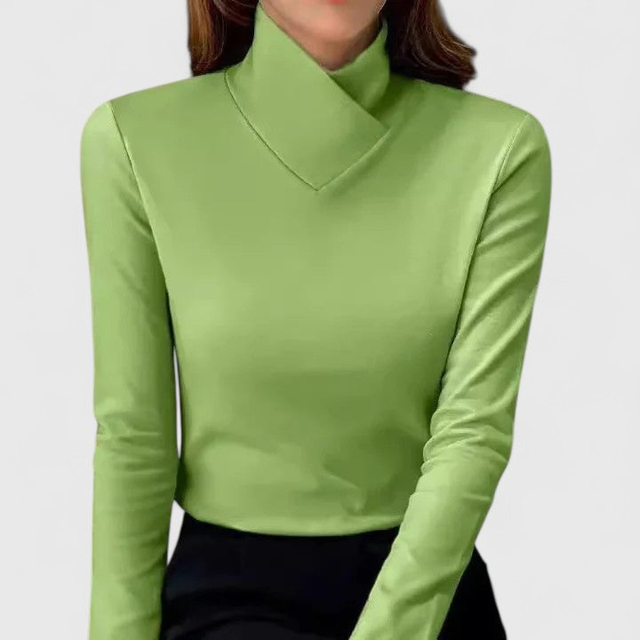 Maglione a Collo Alto Donna | Scollo Asimmetrico e Vestibilità Aderente