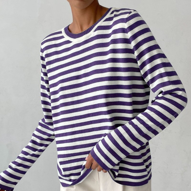 Maglione donna | Motivo a Righe & Girocollo Classico