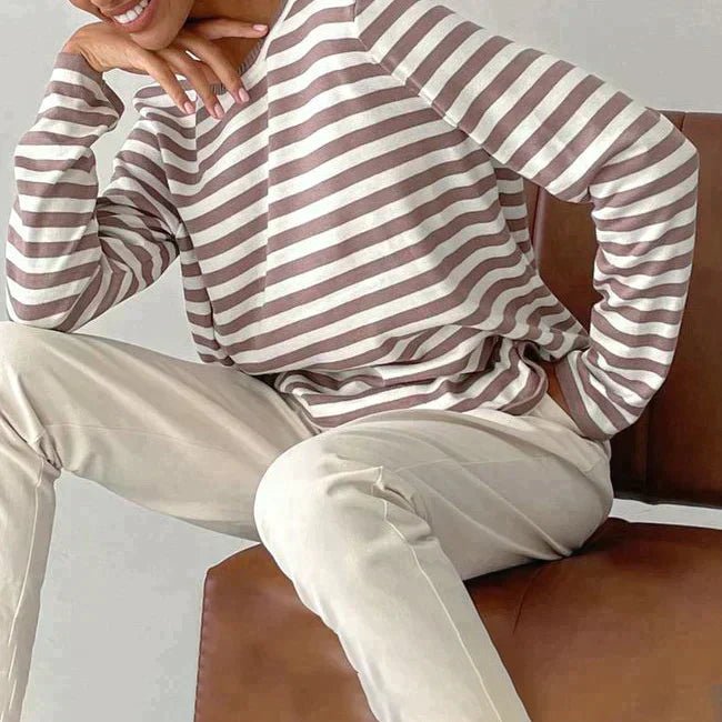 Maglione donna | Motivo a Righe & Girocollo Classico