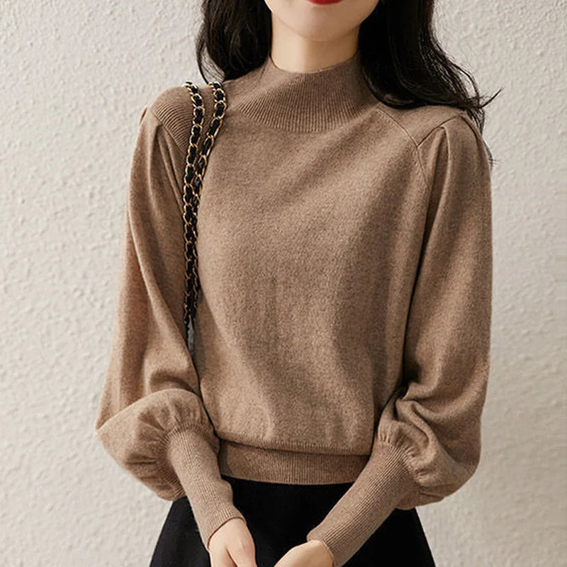 Women's Plain Winter Jumper with Round Neck