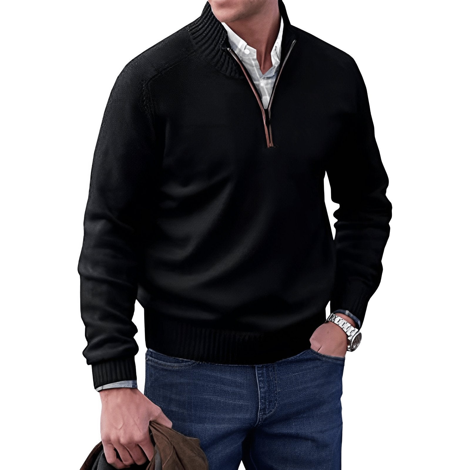 Maglione uomo | Mezza Zip & Colletto Alto