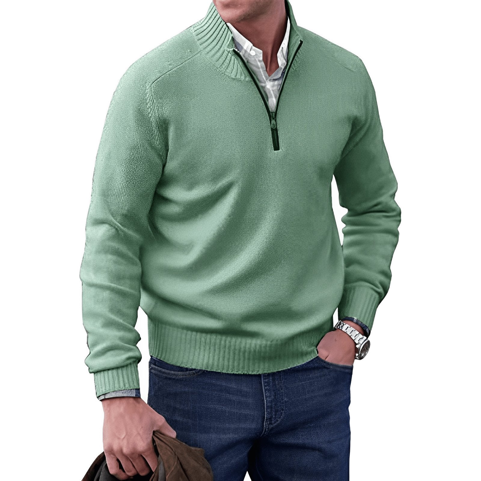 Maglione uomo | Mezza Zip & Colletto Alto