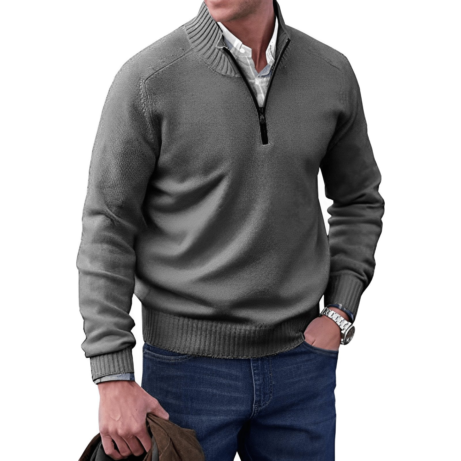 Maglione uomo | Mezza Zip & Colletto Alto