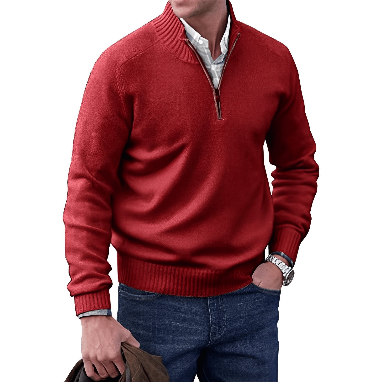 Maglione uomo | Mezza Zip & Colletto Alto