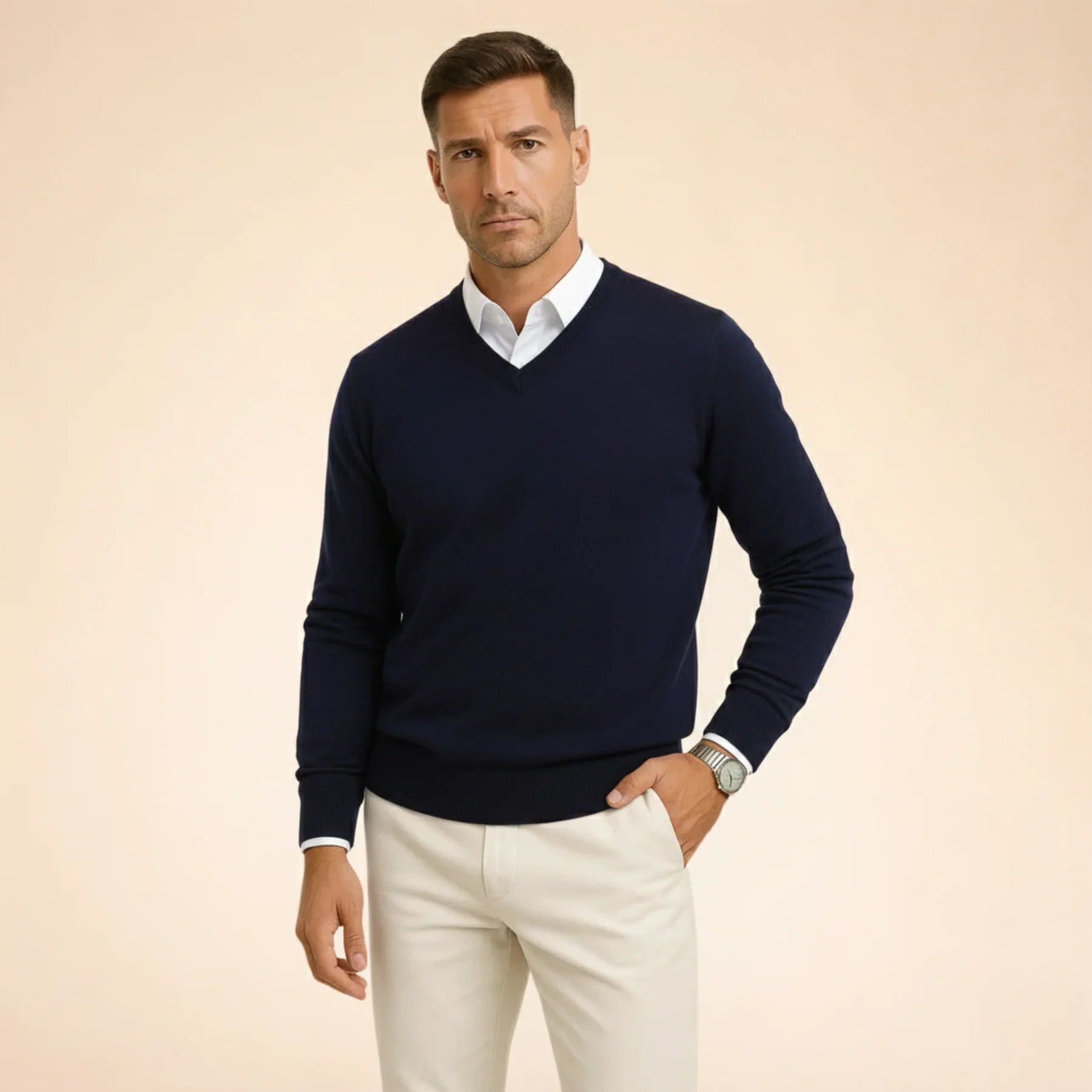 Maglione uomo | Scollo a V & Vestibilità Slim