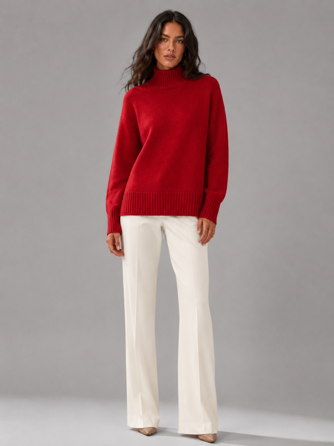 Maglione Donna Oversize Collo Alto in Maglia Voluminosa 4