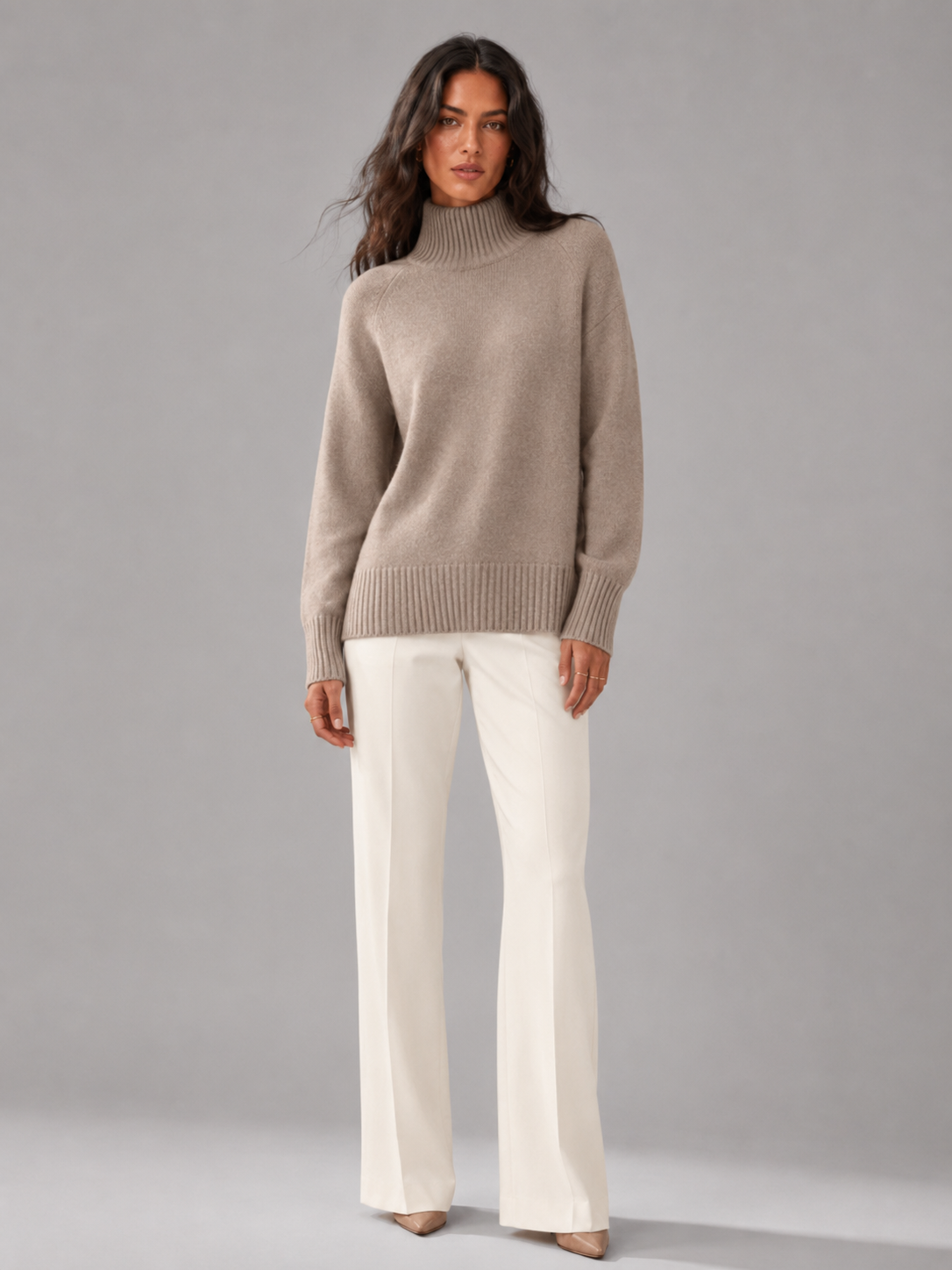 Maglione Donna Oversize Collo Alto in Maglia Voluminosa 5