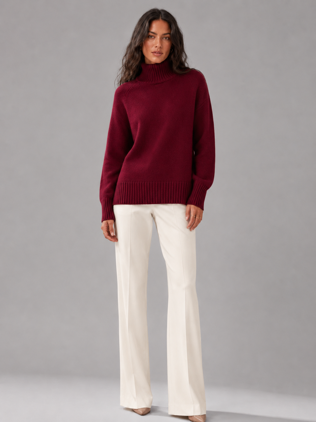 Maglione Donna Oversize Collo Alto in Maglia Voluminosa 7