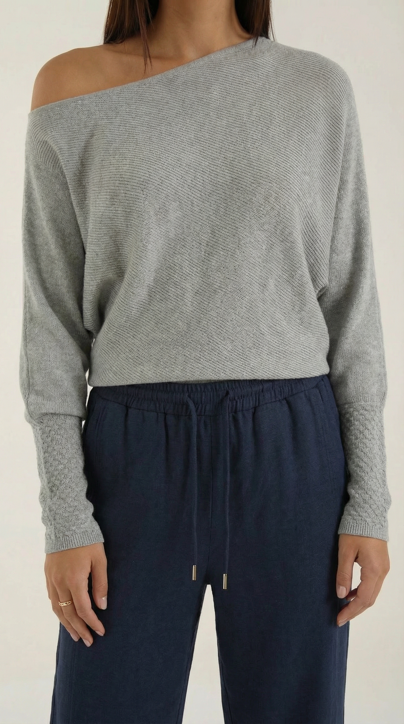 Maglione Donna Spalle Scoperte Oversize Morbido 7
