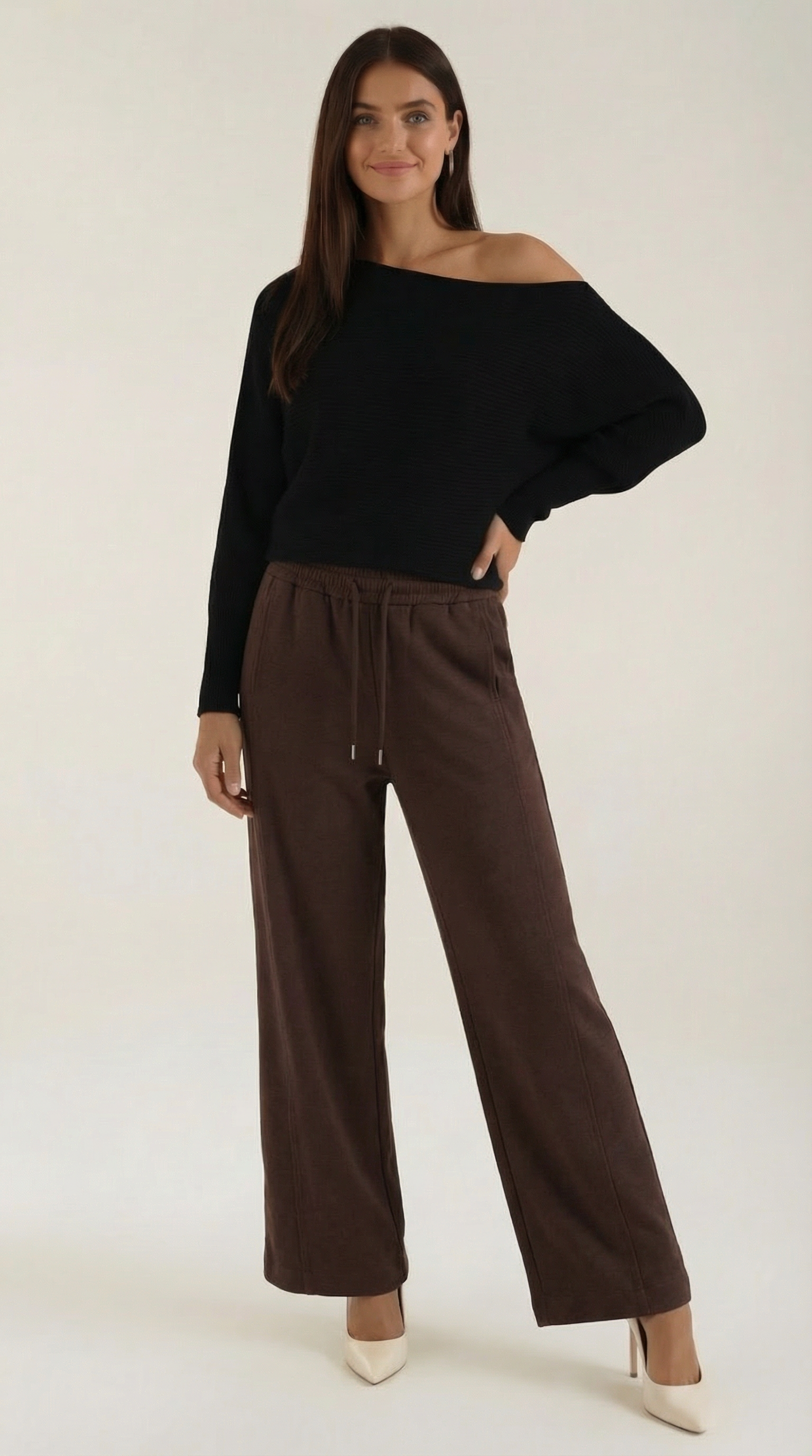 Maglione Donna Spalle Scoperte Oversize Morbido 9