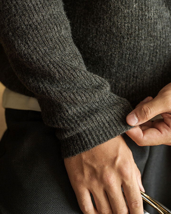 Maglione Polo Uomo in Maglia Leggera Maniche Lunghe 4