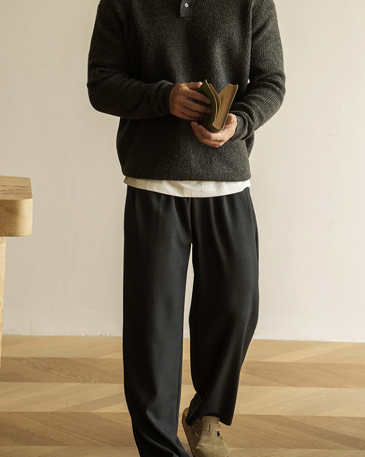 Maglione Polo Uomo in Maglia Leggera Maniche Lunghe 6