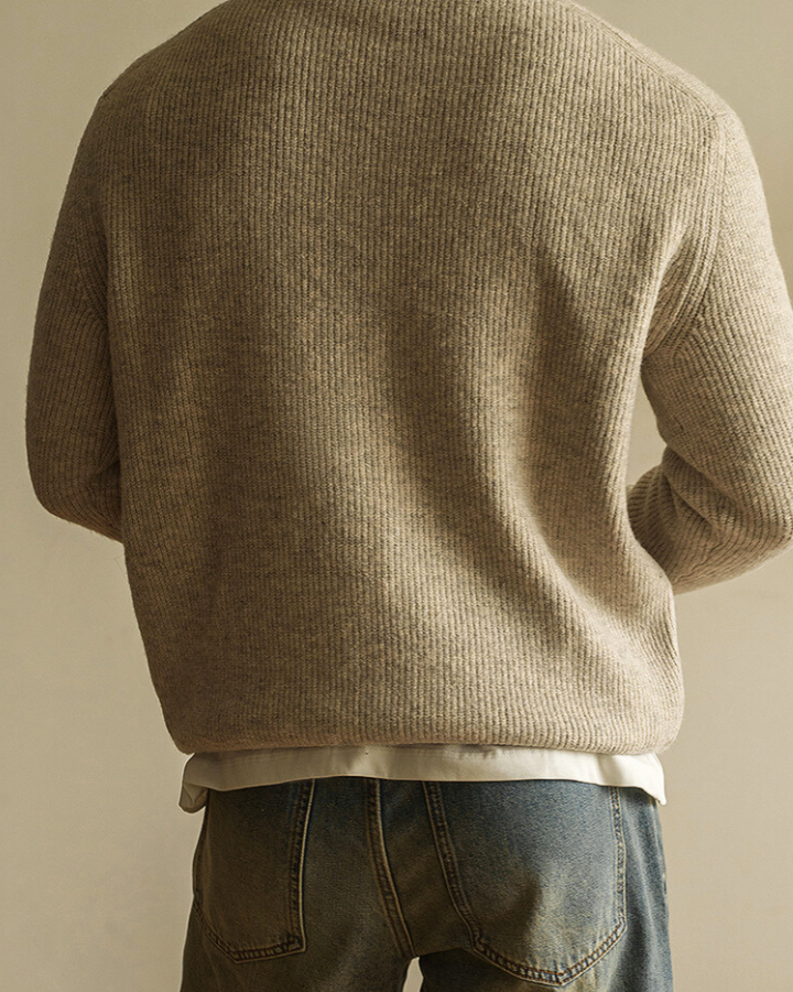 Maglione Polo Uomo in Maglia Maniche Lunghe Elegante 8