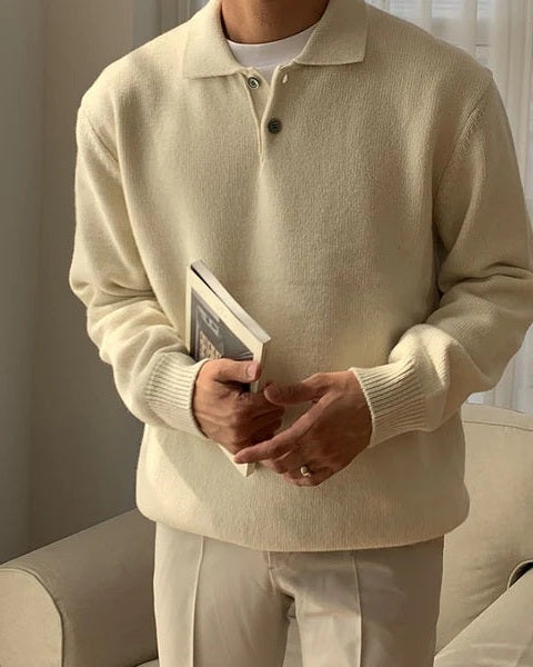 Maglione Polo Uomo in Maglia Morbida Colletto Comfort 2