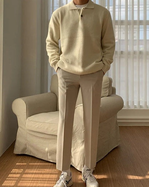 Maglione Polo Uomo in Maglia Morbida Colletto Comfort 3