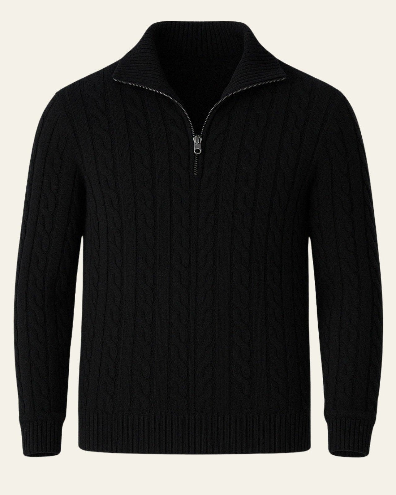 Maglione Uomo Lavorato con Zip in Cotone Pettinato Resistente 7
