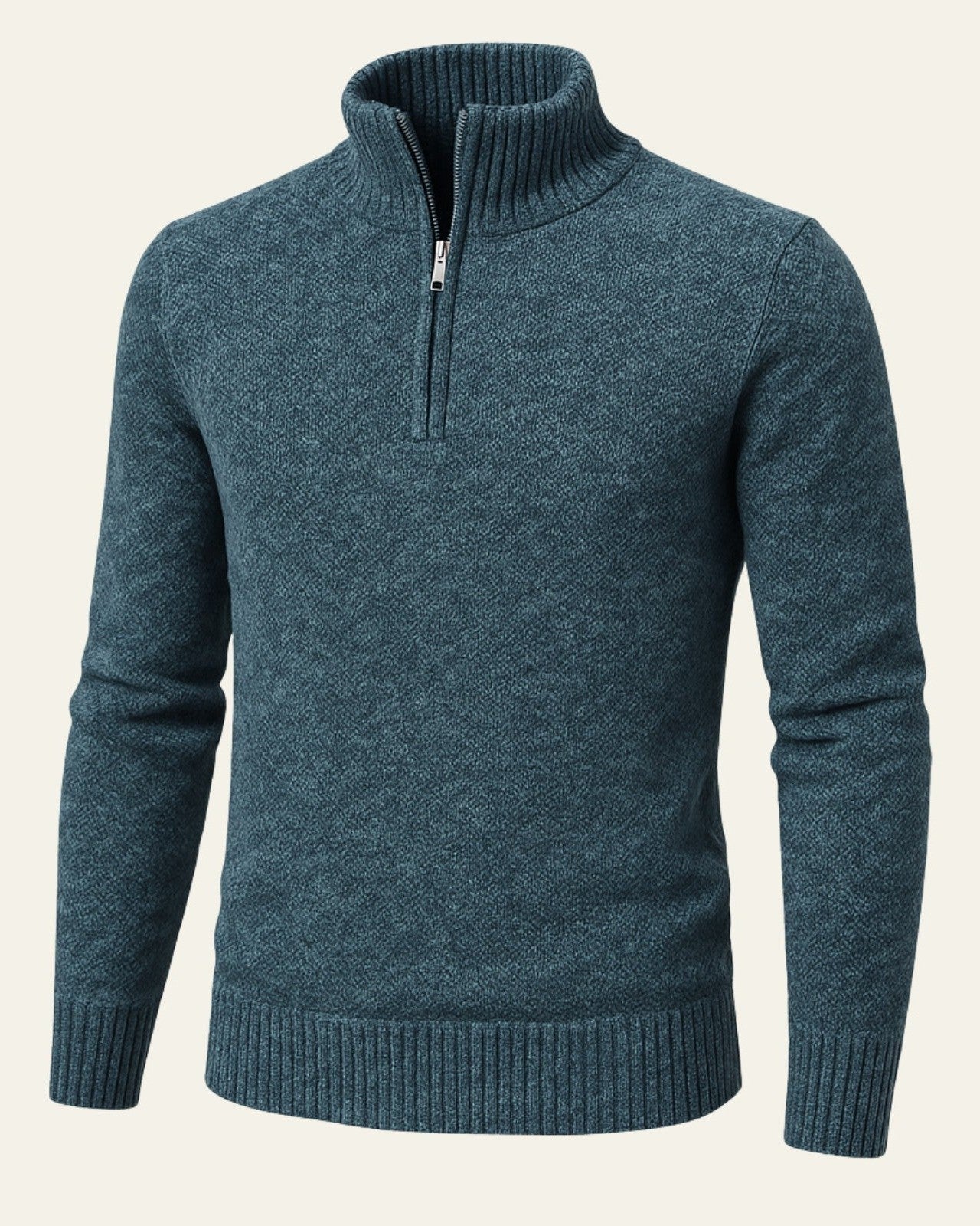 Maglione Uomo Testurizzato con Zip a Metà Texture Raffinata 0