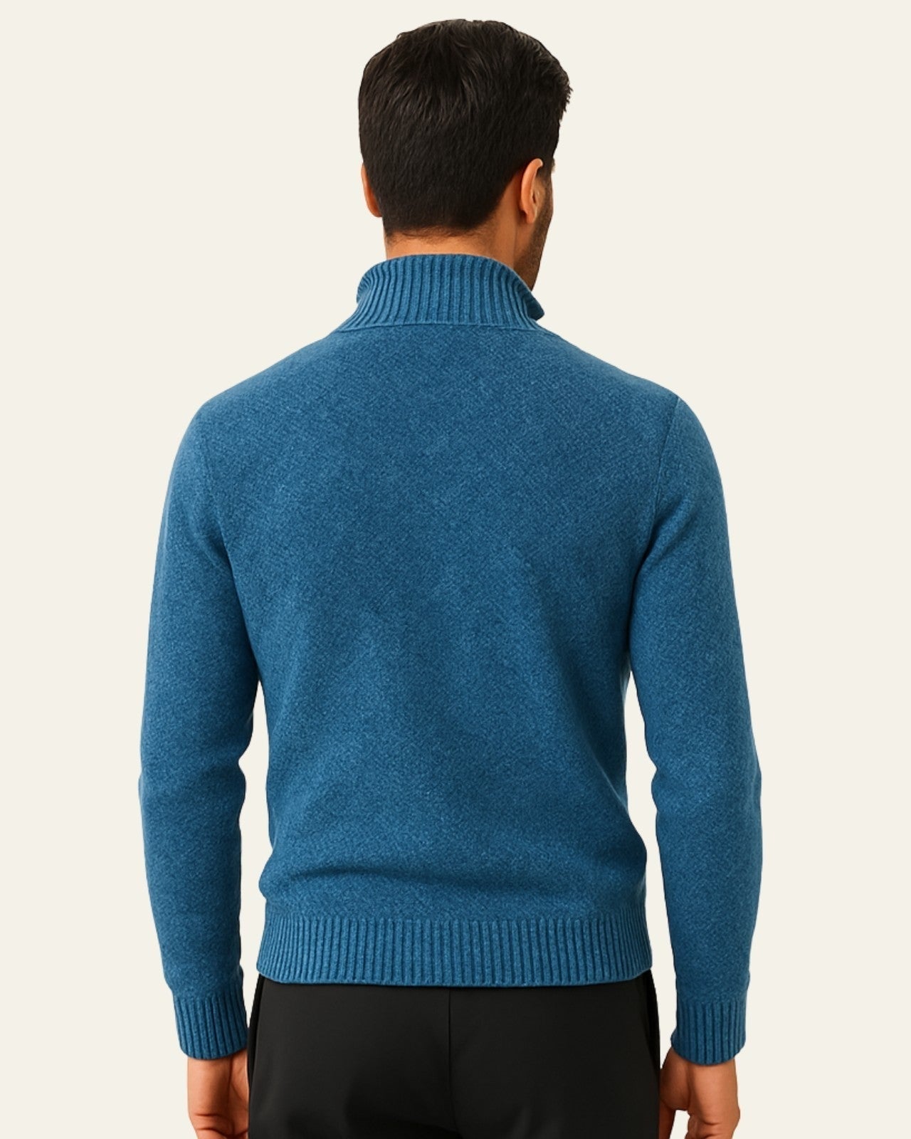 Maglione Uomo Testurizzato con Zip a Metà Texture Raffinata 4