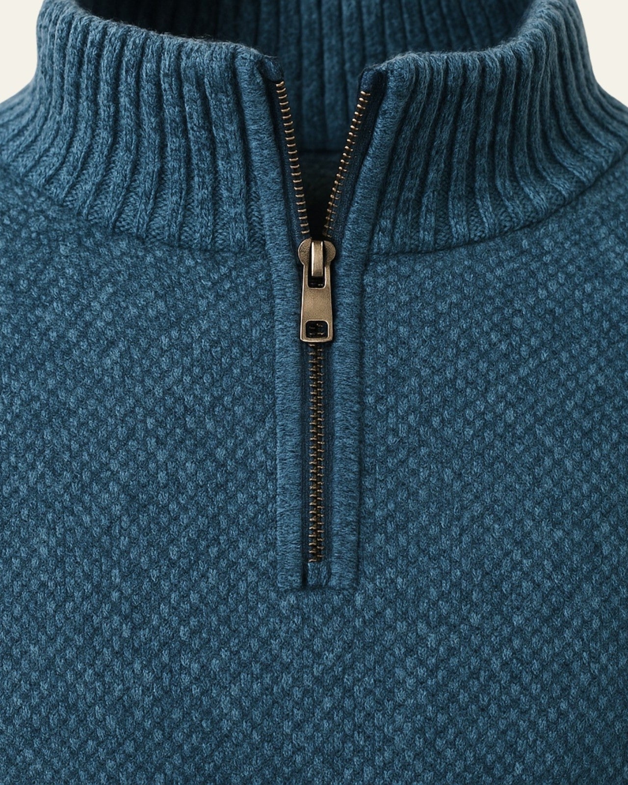 Maglione Uomo Testurizzato con Zip a Metà Texture Raffinata 6