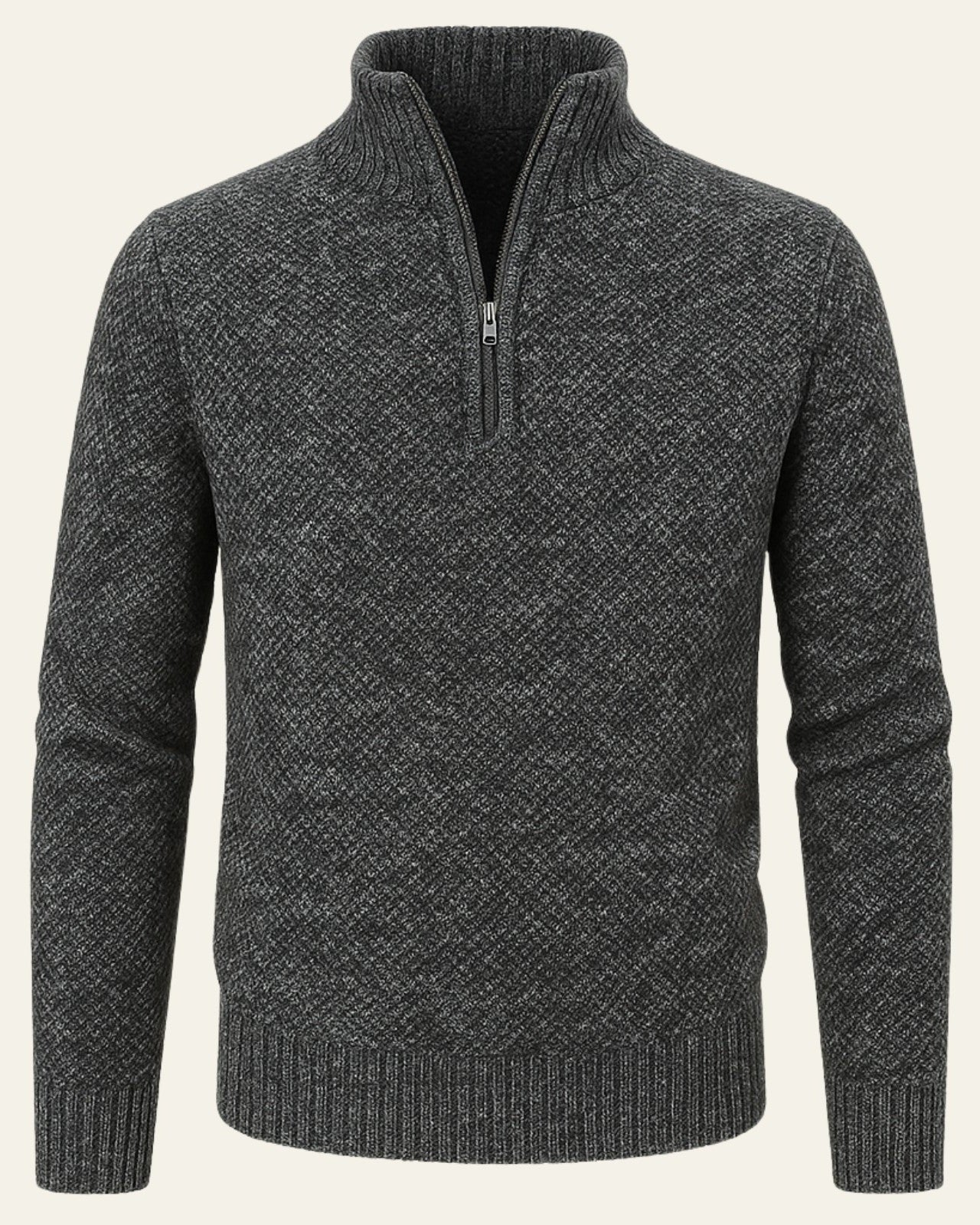 Maglione Uomo Testurizzato con Zip a Metà Texture Raffinata 7