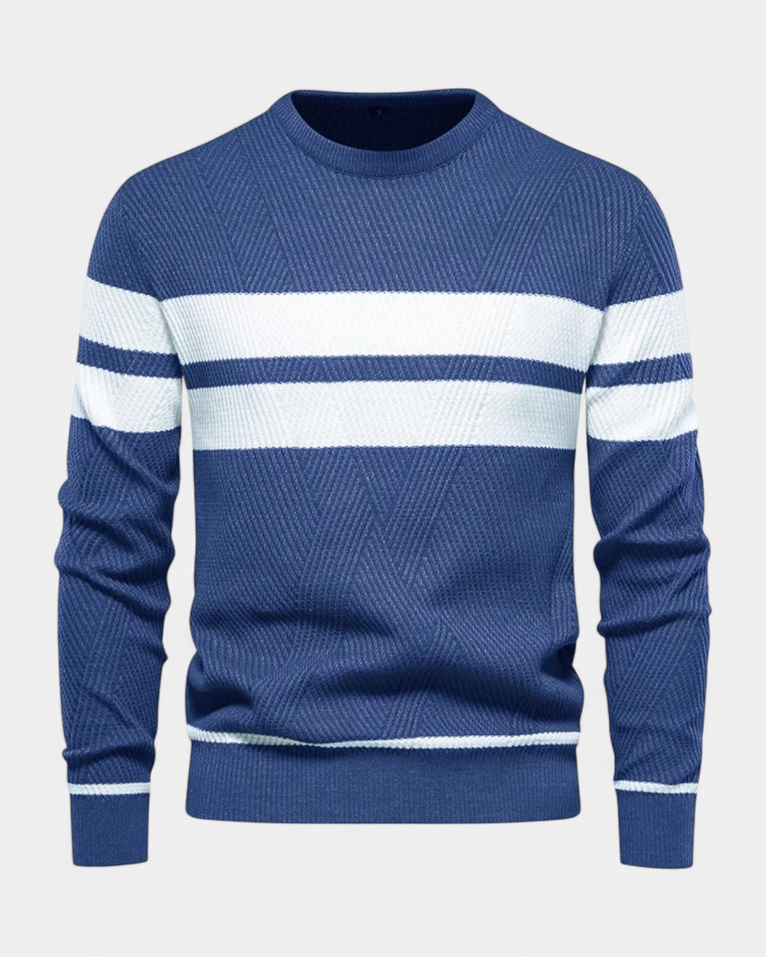 Maglione Uomo a Righe Girocollo Misto Viscosa Cotone Leggero 4