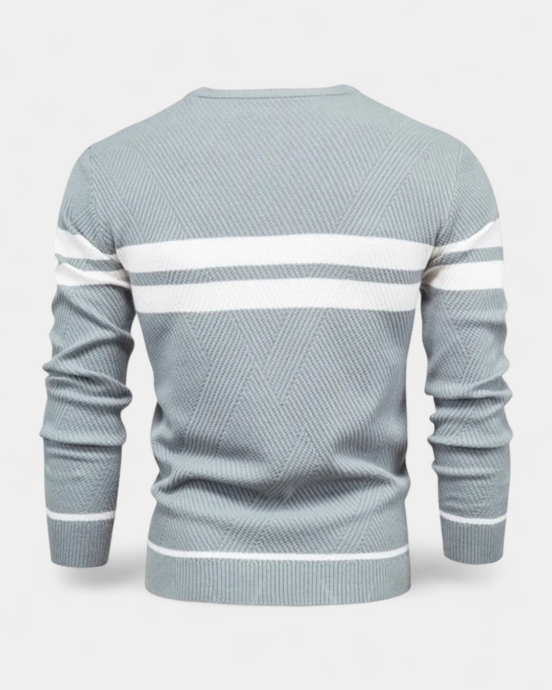 Maglione Uomo a Righe Girocollo Misto Viscosa Cotone Leggero 5