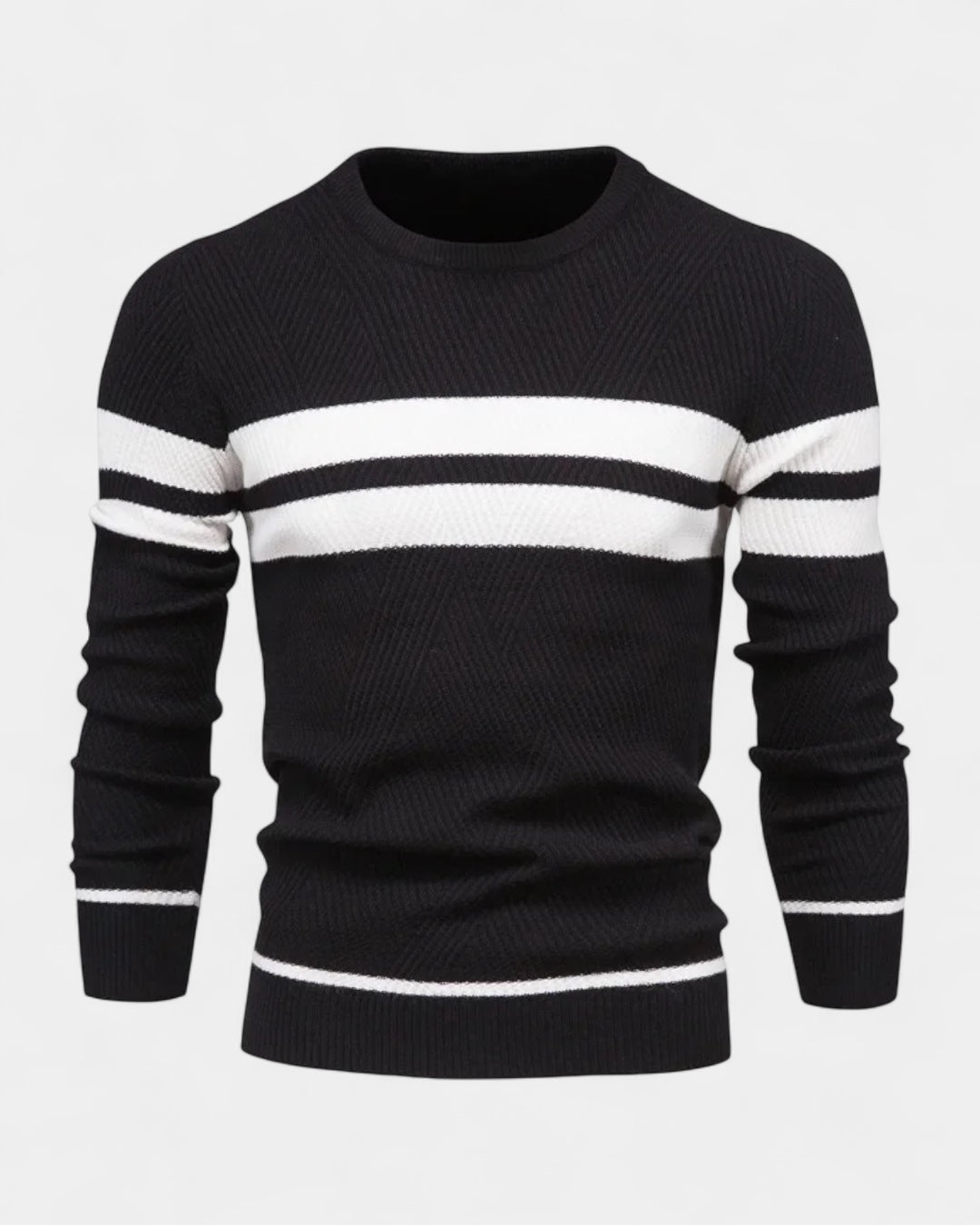 Maglione Uomo a Righe Girocollo Misto Viscosa Cotone Leggero 7